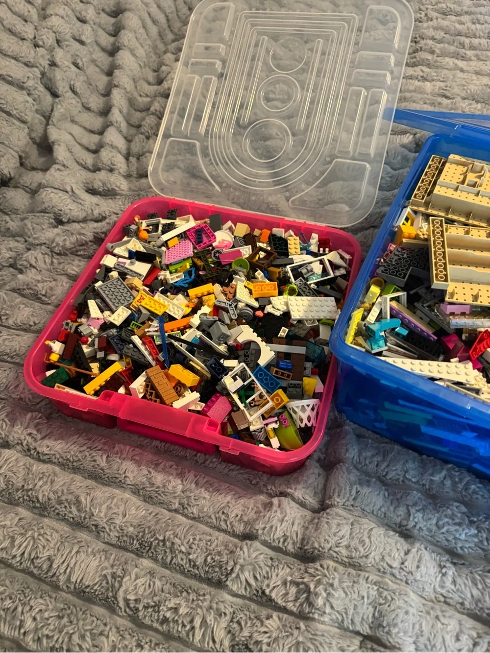 Large lot of Legos - Building Bricks w/Storage  two large containers w/boards